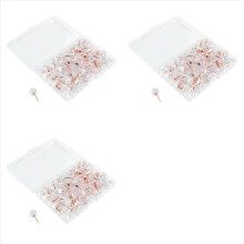 300 stuks roségouden punaises, punaises met ronde kop, transparant plastic