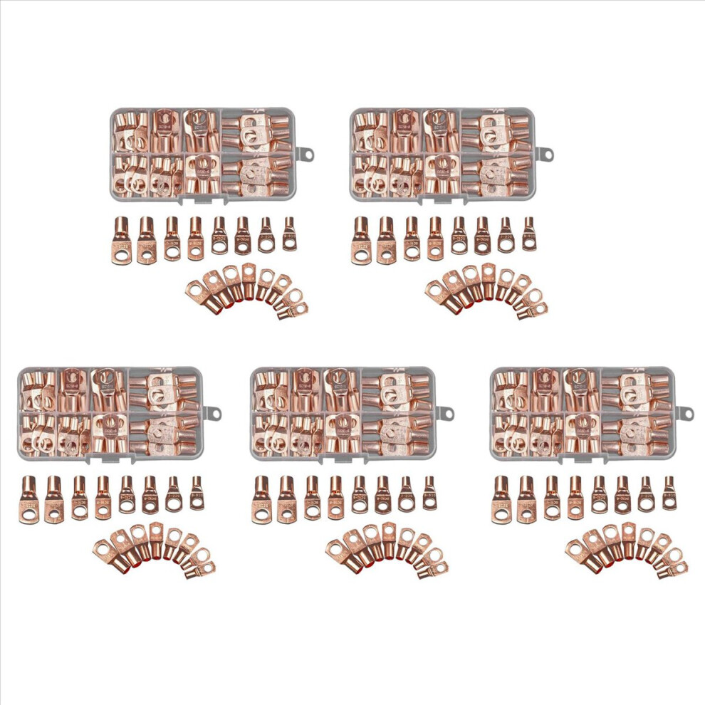350Pcs Wire Lug Connector Ring Sc6-25 Copper Connectors Bare Cable Electric Crimp Terminal Connector Kit 4852070721554