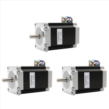 3 motores de passo Nema 23 para CNC, 57x82mm, 3A, 2,2NM, D= 6,35mm, 315oz-in, para roteadores, fresadoras e impressoras 3D.