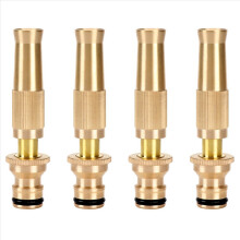 Conjunto de 4 bicos de mangueira de alta pressão para serviço pesado, em latão, para mangueiras de jardim, com função ajustável.
