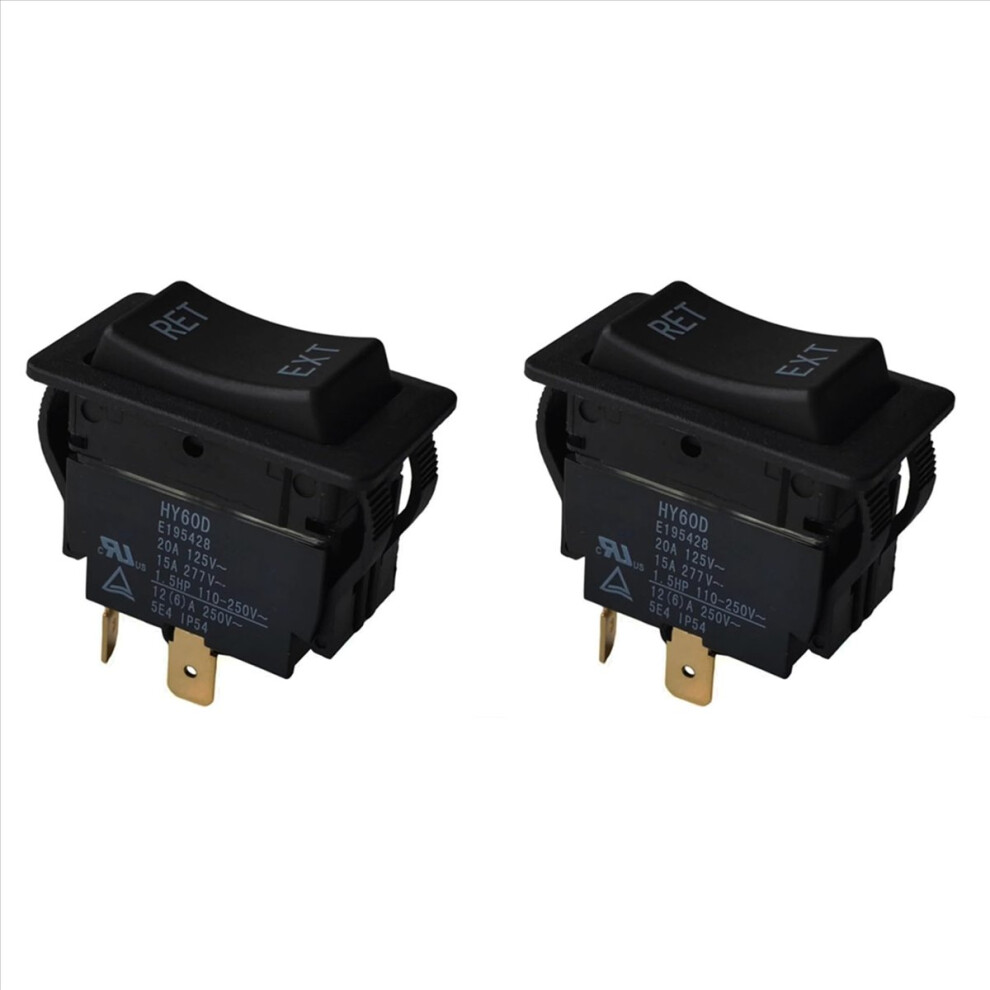2X Hy60d Rocker Switch,Automatic Reset Ret-Ext,Control Bi-Direction Reversing Of Motor 20A 125Vac 12(6)A 250Vac 4852070731287