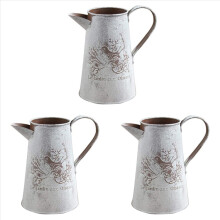 3x Gieter Vaas Franse Kruik Huisdecoratie Tuindecoratie Vaas Bloemstuk IJzer 17cm