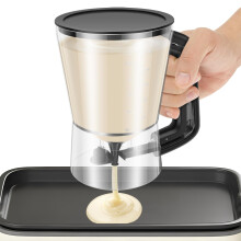 Pancake Batter Dispenser with Measuring Label, 3 Cup Capacity, AntiDrip Precision Pouring for Waffles Cupcakes