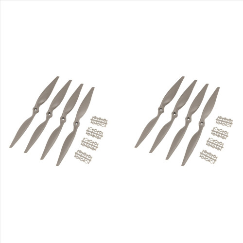 Conjunto de 8 hélices RC CW de 12x6 polegadas para aeromodelos com anéis adaptadores.