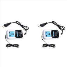 2X XK-W2001 Digitale Temperatuurregelaar Stopcontact AC 110-220V Thermostaatregelaar Stopcontact met Sensor EU-stekker