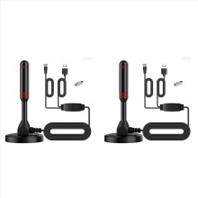 2X HD Indoor TV-antenne, Indoor digitale TV-antenne 120 mijl met signaalversterker ondersteuning 4K/1080P/UHF/VHF/Freeview HDTV
