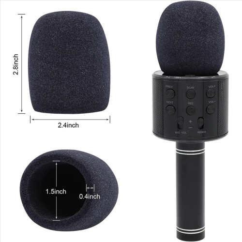 Pacote com 30 capas de espuma coloridas para microfone, grossas e resistentes, ideais para microfones de mão, palcos e karaokê. 1