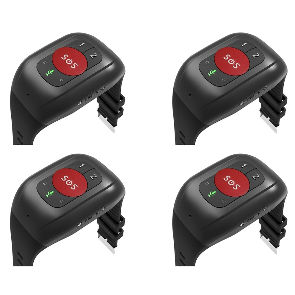 4X Elderly 4G SOS Watch GPS Tracking Wristband Bracelet Emergency Alarm GPS Tracking Heart Rate Blood Pressure Monitor-B