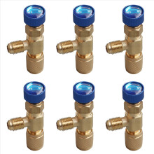6X R22 AC-klep 1/4 inch vulstuk A/C-koelmiddelklep Airconditioningreparatie en fluorideveiligheidsadapter D