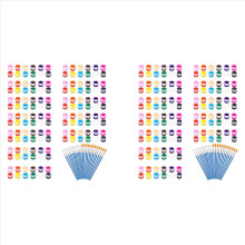 24-pack 288-delige mini acrylverfset met penselen voor kinderen en volwassenen, 12 kleuren afwasbare acrylverfstrips