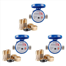 3x slimme watermeter, mechanische draaiwijzer, teller, waterstroommeter, digitaal display, watermeetinstrumenten