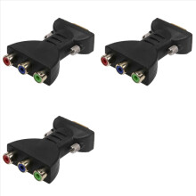 Adaptador de conector de video componente 3X3 RGB hembra a VGA HD de 15 pines