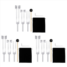 3x (128Hz, 256Hz, 512Hz) Stemvorkset, stemvorken met reflexhamer voor chakra/genezing/geluidstherapie/reparatie