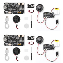 2X Recordable Sound Module with MP3 Download TYPE-C for Gift Box Christmas Birthday Card Music Cover Wall with Battery