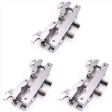 3X Drum Clamp 2 Hole Silver Multi Clamp Cymbal Stand Mount Holder for Drums Cymbals Cowbell Accessory