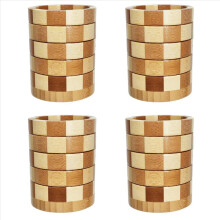 Conjunto de 4 Porta-Talheres de Bambu, Organizador de Talheres, Suporte para Utensílios de Cozinha