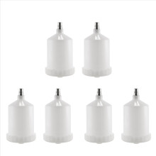 Conjunto de 6 copos de plástico de 600 ml para tinta HVLP, com conector para pulverizador de tinta a jato.