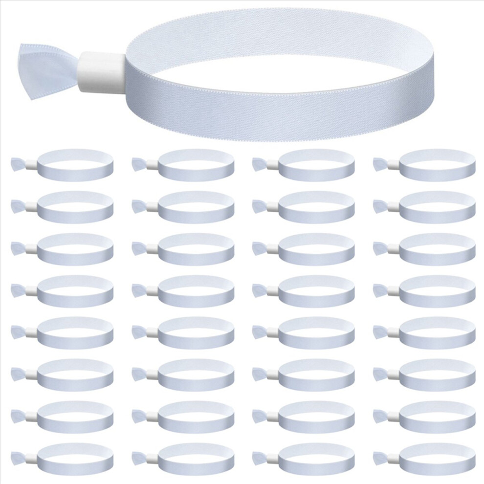 300 Pcs Cloth Event Wristbands, Colored Wrist Bands For Events, For Concert Wrist Strap (White) 4852070745086
