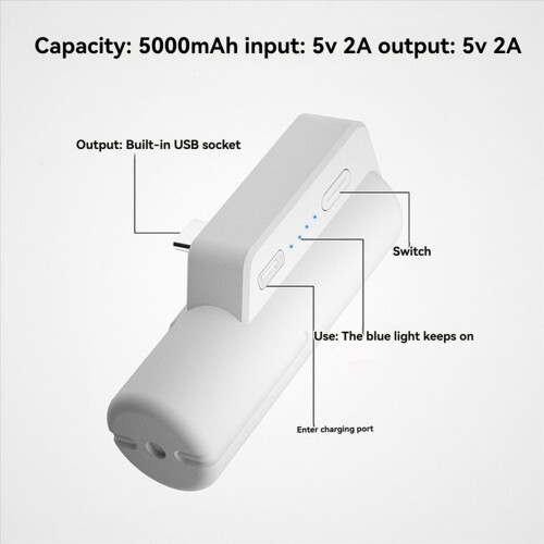 Bateria externa dupla para headset VR com design de power bank e porta Type-C. 1