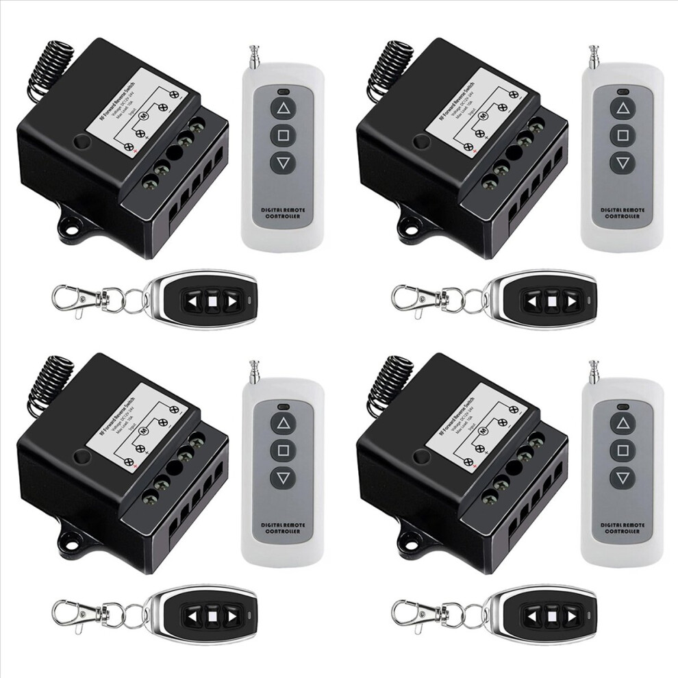 4X DC12V-24V Forward Reverse Switch, Linear Actuator Remote Control, 10A Current, 165 Ft Range , with Remote