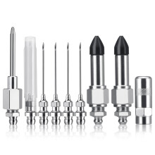 9 Pcs Grease Gun Needle Nozzle Kit for Precision Grease Application in Tight Spaces, Carbon Steel