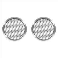 2x aluminium auto tweeter luidspreker grill cover, 6,5 inch, volledig metalen gaasrooster voor audioverbetering zilver