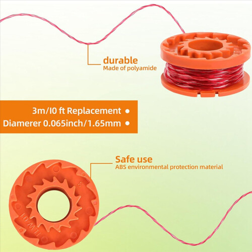Trimmer Spool Line for ,24 Pack WA0010 Edger Spools Replacement for , Trimmer Line Refills 0.065 Inch for 1
