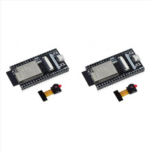 2X ESP32 CAM-ontwikkelbord ESP32-WROVER-DEV CH340C Wifi-module met OV2640-camera ESP32-CAM ESP32-WROVER, gelast