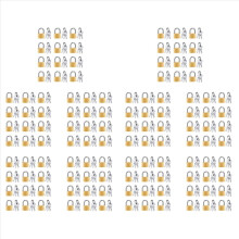 Pacote com 120 mini cadeados de latão maciço com 3 chaves para cadeado de bagagem, mochila, armário de academia e mala.