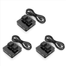 3X Custom Mini Keyboard 2 Key RGB Macro OSU Keypad Programmable Mechanical Keyboard for Gaming Working, Black Type A