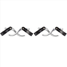 4x Fietsremhendels Aluminiumlegering Fietsremhendel voor Racefiets Fixed Gear Zwart-Zilver