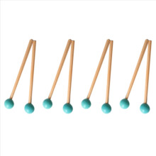 8Pcs Soft Rubber Head Sticks Wood Handle Bell Mallets for Glockenspiel Xylophone Bell Music Instruments Parts Green