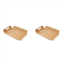 2x broodtray opbergorganizer houten serveerschaal houten theebord voedselschaal schaal bord diner fruitcake, A
