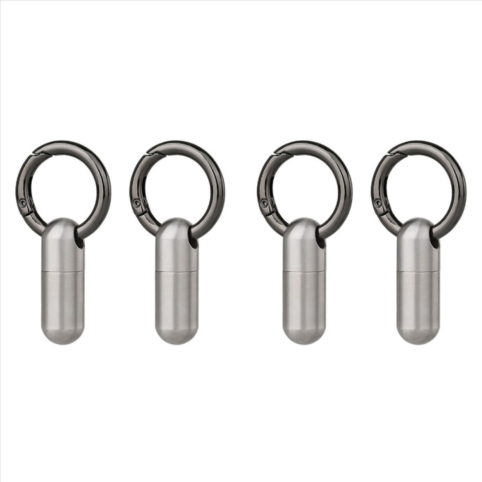 4PCS Waterproof Stainless Steel Pill Box Pill Bottle Cache Pill Box Container Keychain Pill Box Health Care