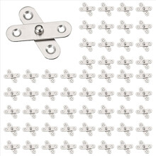 Conjunto de 100 dobradiças para portas de galpão, armários de cozinha, com rotação oculta de 360 graus, em aço inoxidável, 57x16 mm.