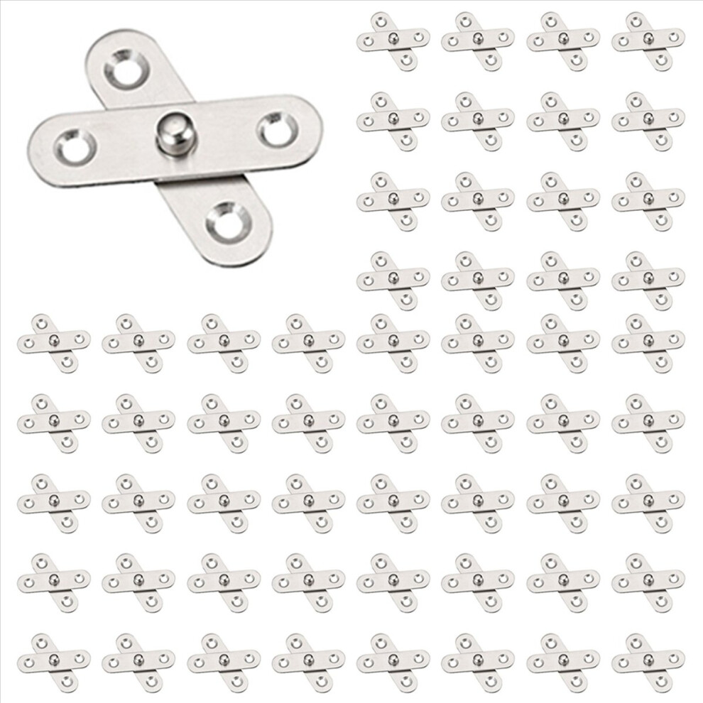 100Pcs Shed Door Hinges Kitchen Cabinet Hidden 360 Degree Rotation Pivot Stainless Steel Rotating Rotatable 57X16 Mm 4852070737494
