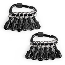 Drill Bit Holder Keychain 12pcs for 1/4 Inch Hex Shank, Screwdriver Bit Organizer with Carabiner