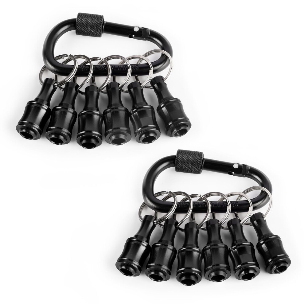 Drill Bit Holder Keychain 12Pcs For 1/4 Inch Hex Shank, Screwdriver Bit Organizer With Carabiner 9001264065997