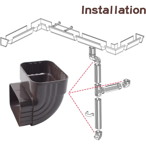 2x3 Inch Aluminum Downspout Elbow 90 Degree Gutter Connector for Efficient Water Flow Control 2