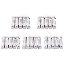 Conjunto de 15 fusíveis cerâmicos brancos e prateados, 1000 V, 500 mA, 6,3 x 32 mm, para multímetro (3 x 0,5 x 0,5 cm).
