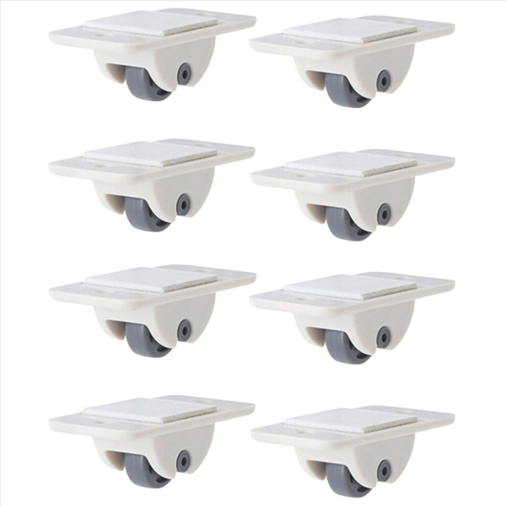 8 Pcs Self Adhesive Casters Wheels For Storage Box Trash Can Single Direction Non-Swivel Casters No Drilling 4852070750073