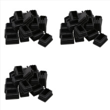 60 stuks rechthoekige eindkappen van kunststof, 30 mm x 20 mm, met schroefdraad, rubberen voetjes voor buisinzetstukken