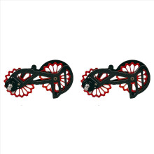Dérailleur arrière 2X pour vélo de route, compatible Red10S 11S/RivaL 10S 11S/Force 10S 11S, galet en fibre de carbone 17 dents, rouge
