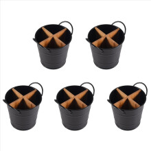 Organizador de Talheres 5X com Suporte para Facas, Colheres, Garfos e Hashis - Balde para Utensílios de Cozinha - Preto