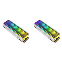 2X M.2 ARGB Computer Radiator 2280 SSD M2 Radiator PC RGB M.2 NVME Koeler Heatsink Endless Abyss Effect, Zilver