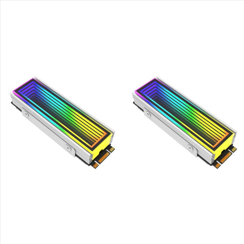 2X Ψυγείο Υπολογιστή M.2 ARGB 2280 SSD M2 Ψυγείο Υπολογιστή RGB M.2 Nvme Ψύκτρα Endless Abyss Effect, Ασημί