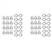 Kit de abraçadeiras para cabos de aço de 1/4" M6, com 24 peças.