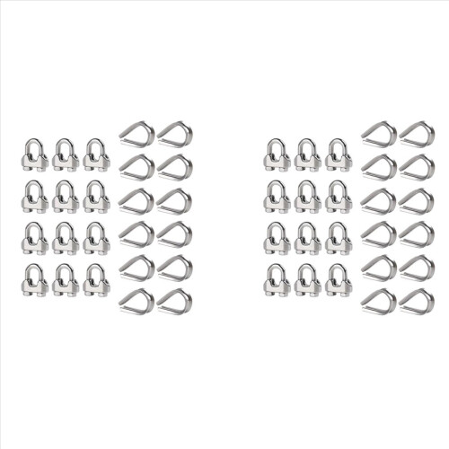 Kit de abraçadeiras para cabos de aço de 1/4" M6, com 24 peças.