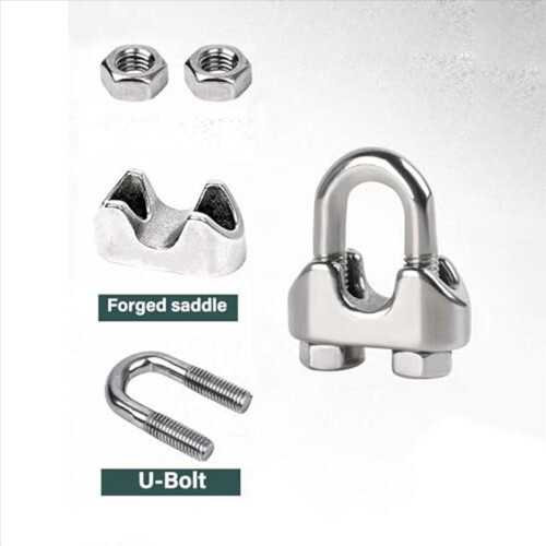 Kit de abraçadeiras para cabos de aço de 1/4" M6, com 24 peças. 2