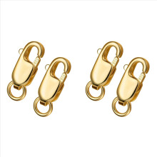 Conjunto de 4 peças de fecho lagosta em prata maciça com gancho e garra para confecção de joias, incluindo colares e pulseiras.